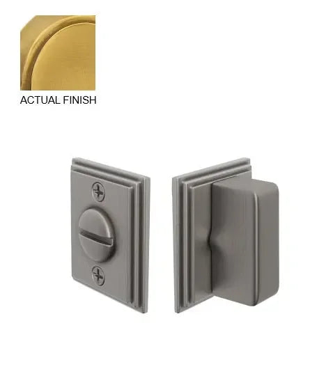 The Emtek Wilshire Double Rosette Privacy Bolt in French Antique finish.