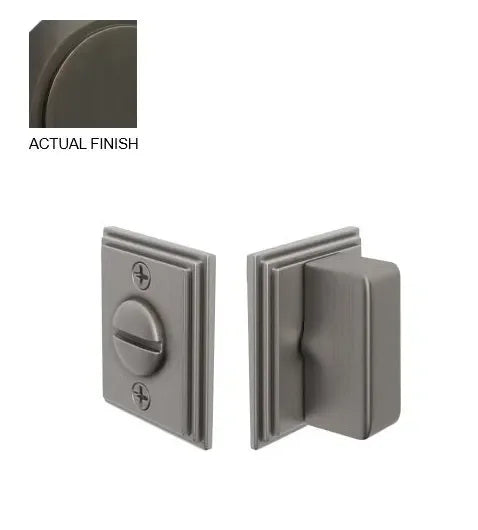 The Emtek Wilshire Double Rosette Privacy Bolt in Oil Rubbed Bronze finish.