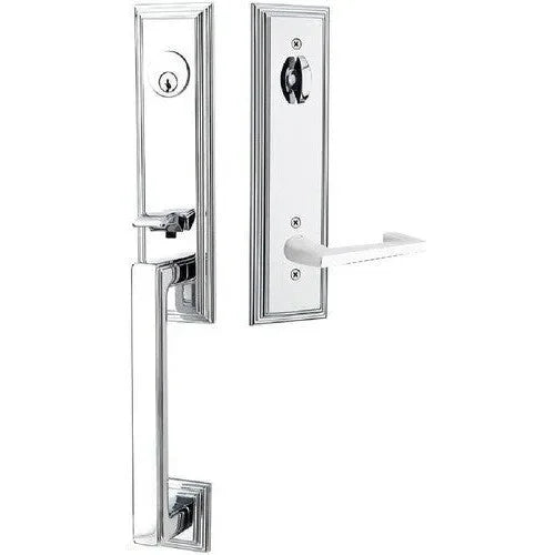 Emtek Wilshire Tubular Entrance Handleset With Argos Lever Polished Chrome