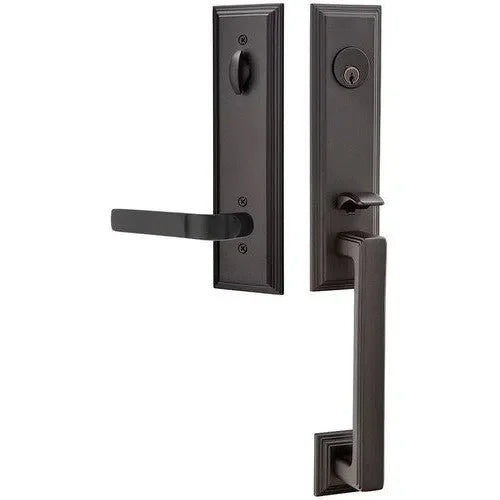 EmtekEmtek Wilshire Tubular Entrance Handleset With Aston Lever in 