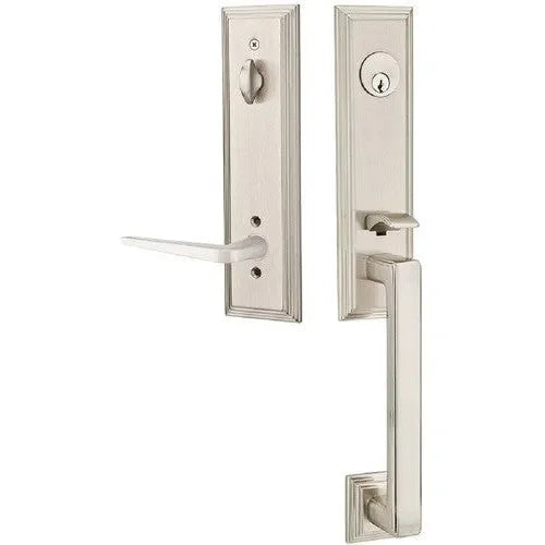 EmtekEmtek Wilshire Tubular Entrance Handleset With Athena Lever in 