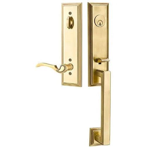 Emtek Wilshire Tubular Entrance Handleset With Coventry Lever French Antique
