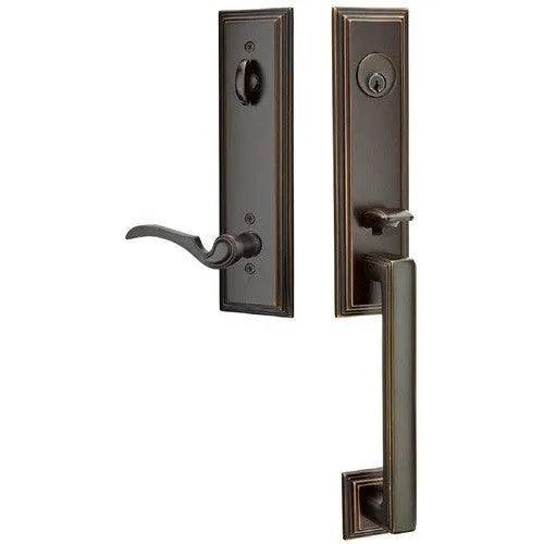 Emtek Wilshire Tubular Entrance Handleset With Coventry Lever Oil Rubbed Bronze