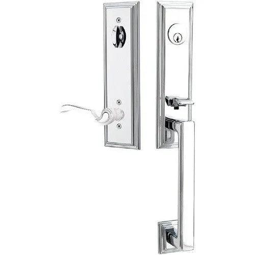 Emtek Wilshire Tubular Entrance Handleset With Coventry Lever Polished Chrome