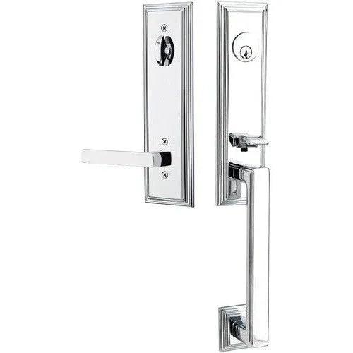 Emtek Wilshire Tubular Entrance Handleset With Dumont Lever Polished Chrome