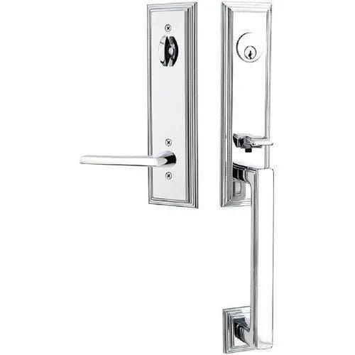 Emtek Wilshire Tubular Entrance Handleset With Helios Lever Polished Chrome