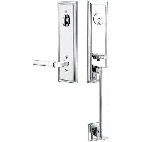 Emtek Wilshire Tubular Entrance Handleset With Hercules Lever Polished Chrome