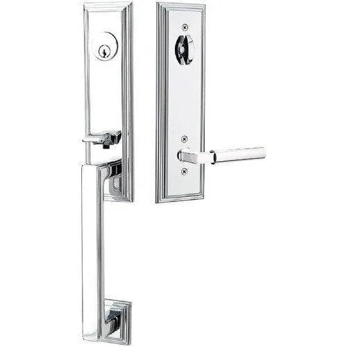 Emtek Wilshire Tubular Entrance Handleset With Hercules Lever Polished Chrome