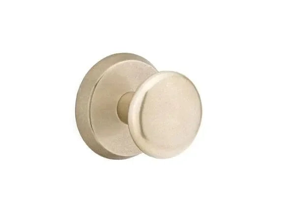 Emtek Winchester Knob with #2 Rosette in Tumbled White Bronze finish