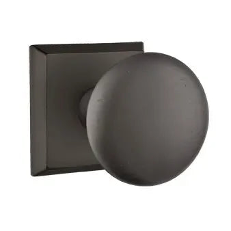 Emtek Winchester Knob with #6 Rosette in Flat Black Bronze Patina finish