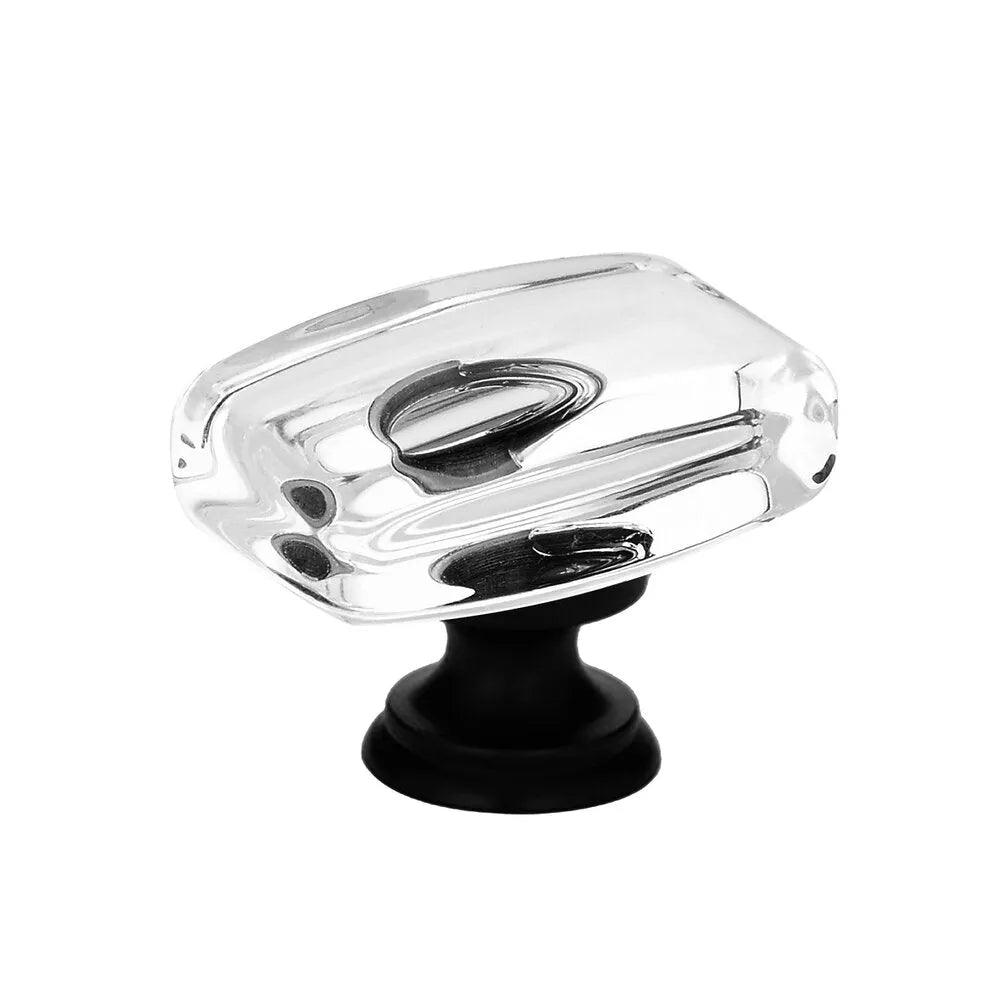 Emtek Windsor Glass Cabinet Knob in Flat Black finish