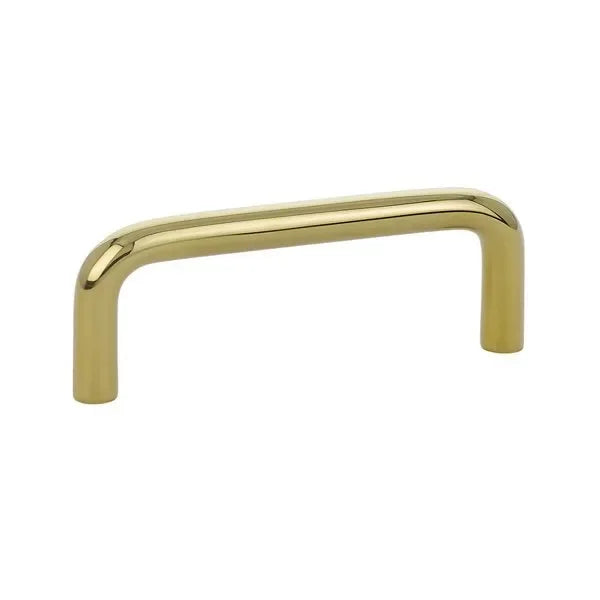 Emtek Wire Cabinet Pull, 3" Center to Center in Unlacquered Brass finish