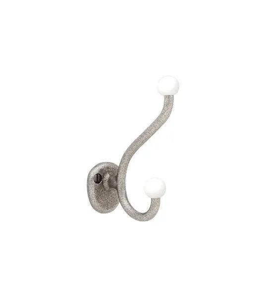 Emtek Wrought Steel Robe Hook (3" upper hook projection) in Satin Steel finish