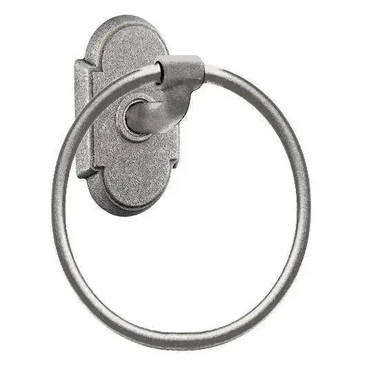 EmtekEmtek Wrought Steel Towel Ring With #1 Rosette in 