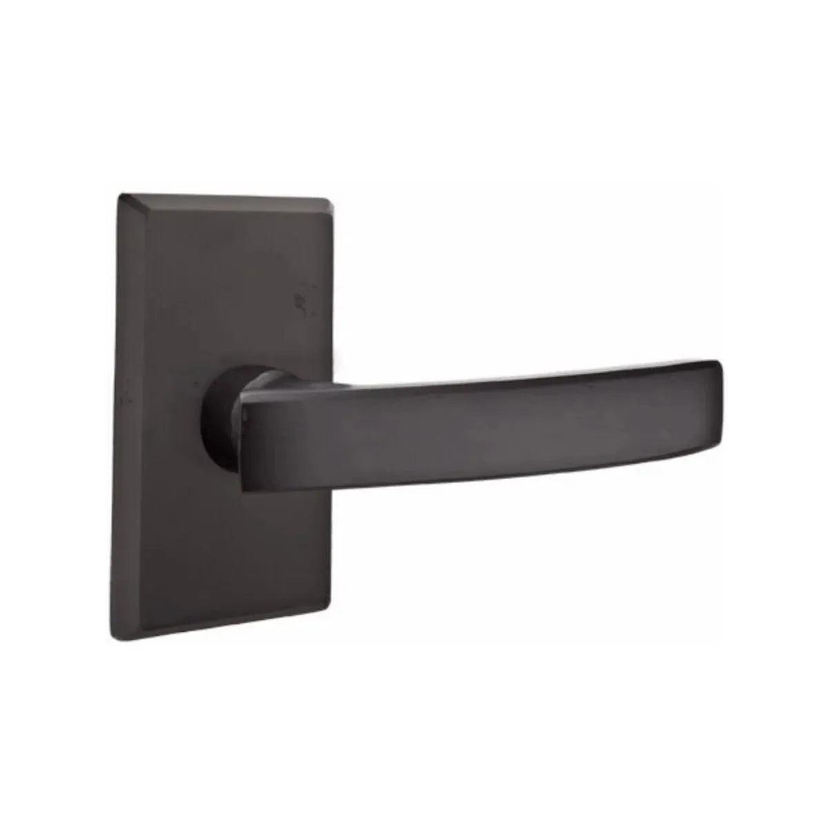 Emtek Yuma Lever With #3 Rosette Flat Black Bronze Patina