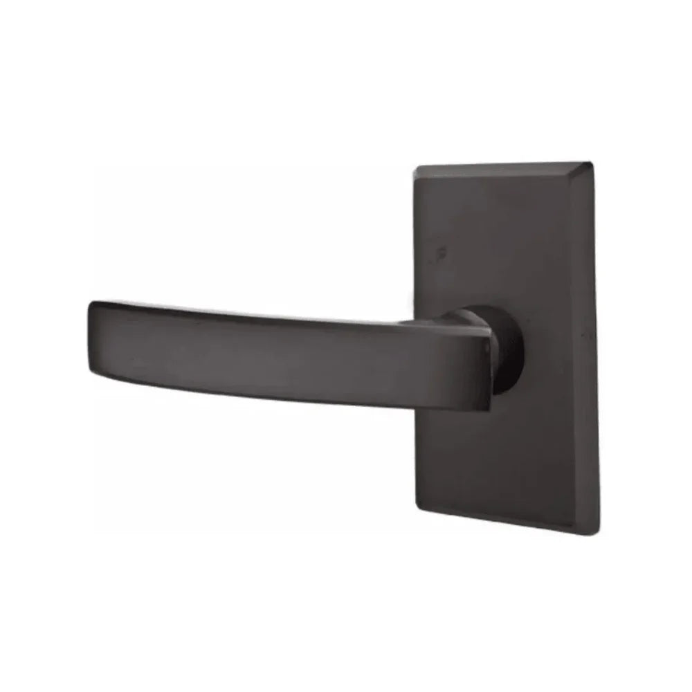 Emtek Yuma Lever With #3 Rosette Flat Black Bronze Patina