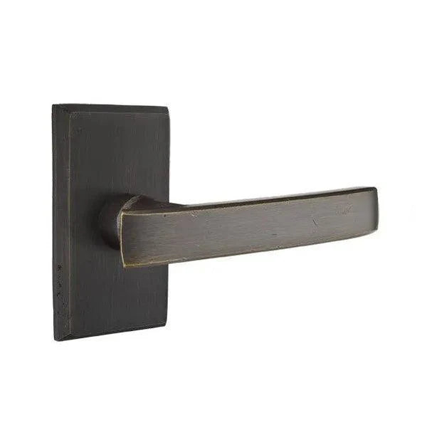 Emtek Yuma Lever With #3 Rosette Medium Bronze Patina