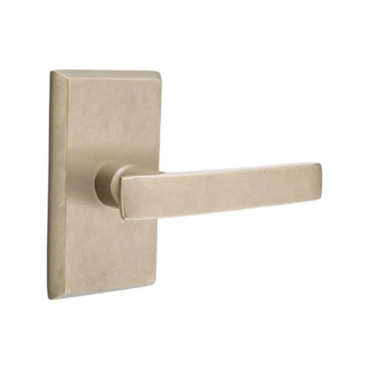 Emtek Yuma Lever With #3 Rosette Tumbled White Bronze