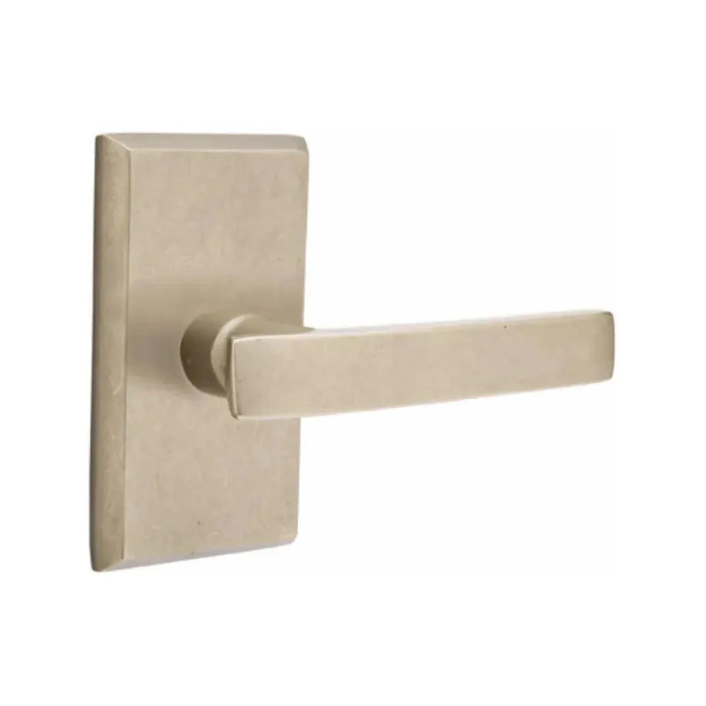 Emtek Yuma Lever With #3 Rosette Tumbled White Bronze