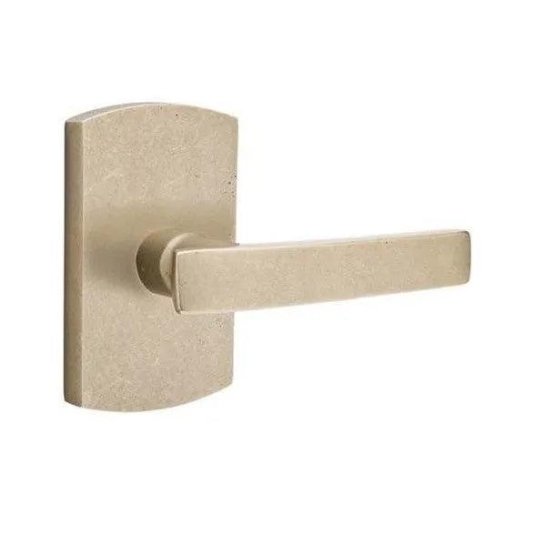 Emtek Yuma Lever With #4 Rosette Tumbled White Bronze
