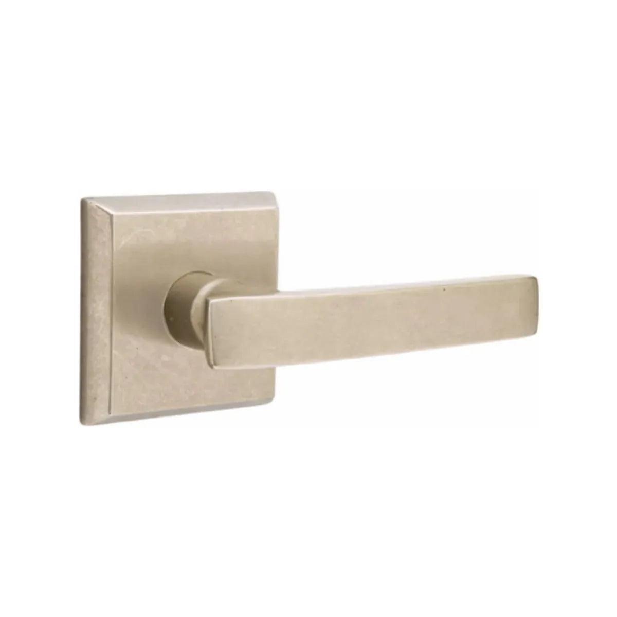 Emtek Yuma Lever With #6 Rosette Tumbled White Bronze