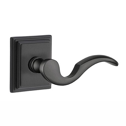 Emtek Cortina Lever With Wilshire Rosette in Flat Black finish