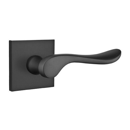 Emtek Luzern Lever With Square Rosette in Flat Black finish