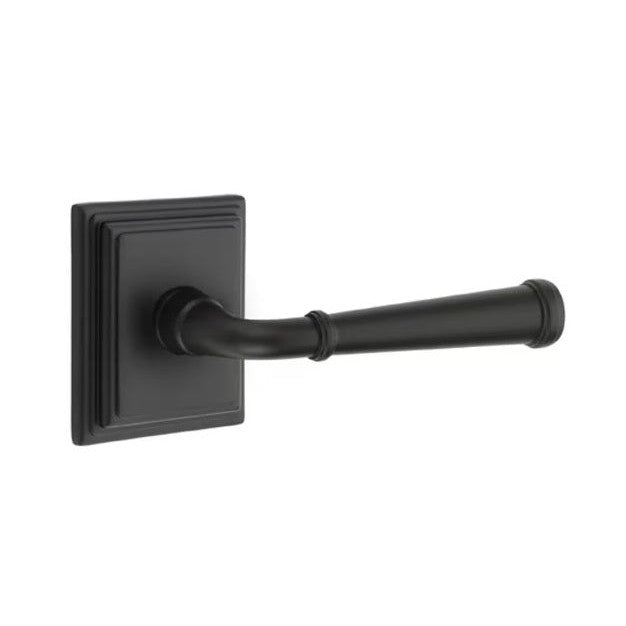 Emtek Merrimack Lever With Wilshire Rosette in Flat Black finish