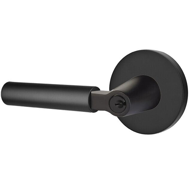 Emtek Hercules Lever With Disk Rosette in Flat Black finish