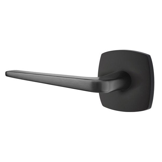 Emtek Athena Lever With Urban Modern Rosette in Flat Black finish