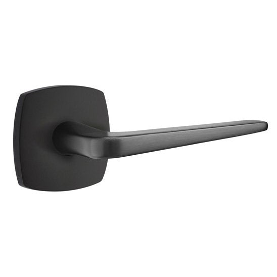 Emtek Athena Lever With Urban Modern Rosette in Flat Black finish