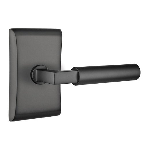 Emtek Hercules Lever With Neos Rosette in Flat Black finish