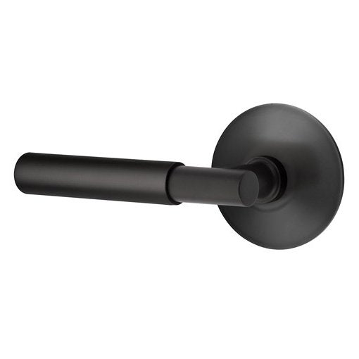 Emtek Myles Lever With Modern Rosette in Flat Black finish