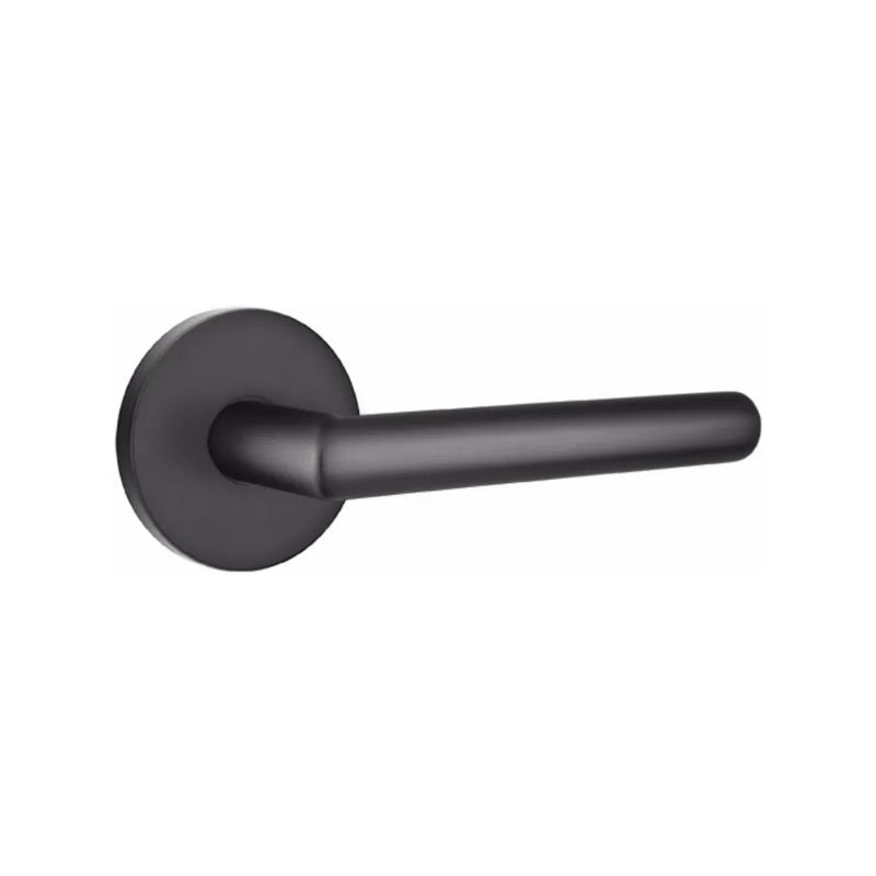 Emtek Stuttgart Lever With Disk Rosette in Flat Black finish