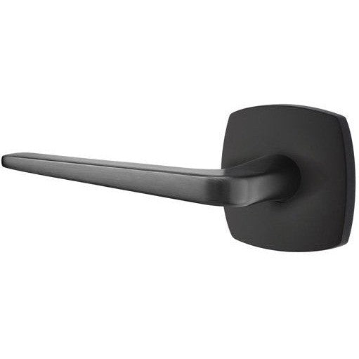 Emtek Athena Lever With Urban Modern Rosette in Flat Black finish