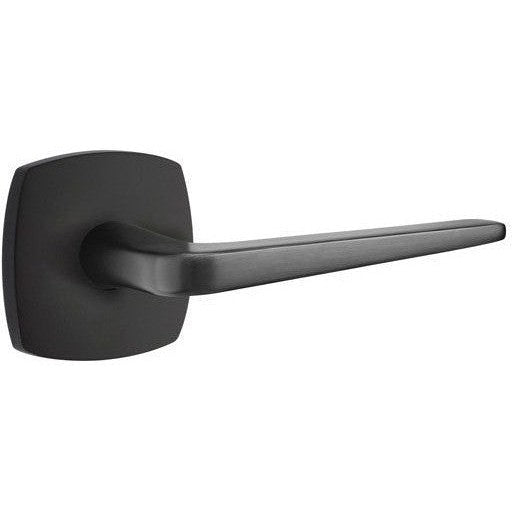 Emtek Athena Lever With Urban Modern Rosette in Flat Black finish