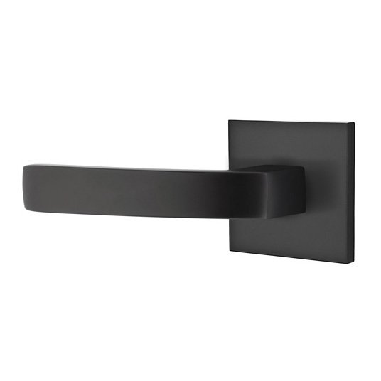 Emtek Breslin Lever With Square Rosette in Flat Black finish