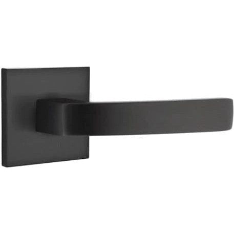 Emtek Breslin Lever With Square Rosette in Flat Black finish