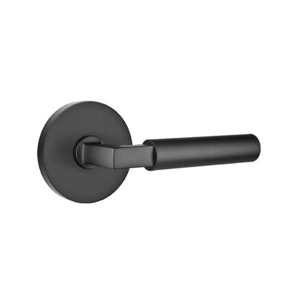 Emtek Hercules Lever With Disk Rosette in Flat Black finish