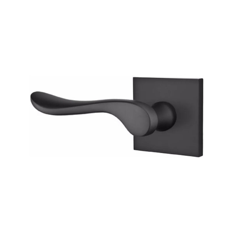 Emtek Luzern Lever With Square Rosette in Flat Black finish