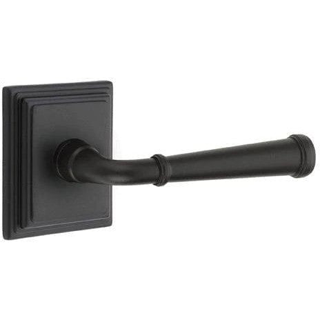 Emtek Merrimack Lever With Wilshire Rosette in Flat Black finish