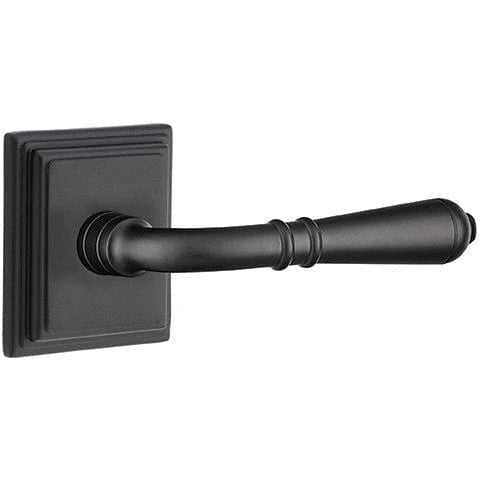 Emtek Turino Lever With Wilshire Rosette in Flat Black finish