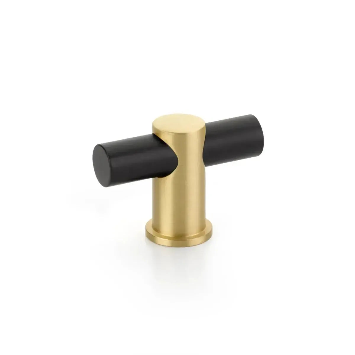 Fonce T-Knob Matte Black Bar/Satin Brass Stem
