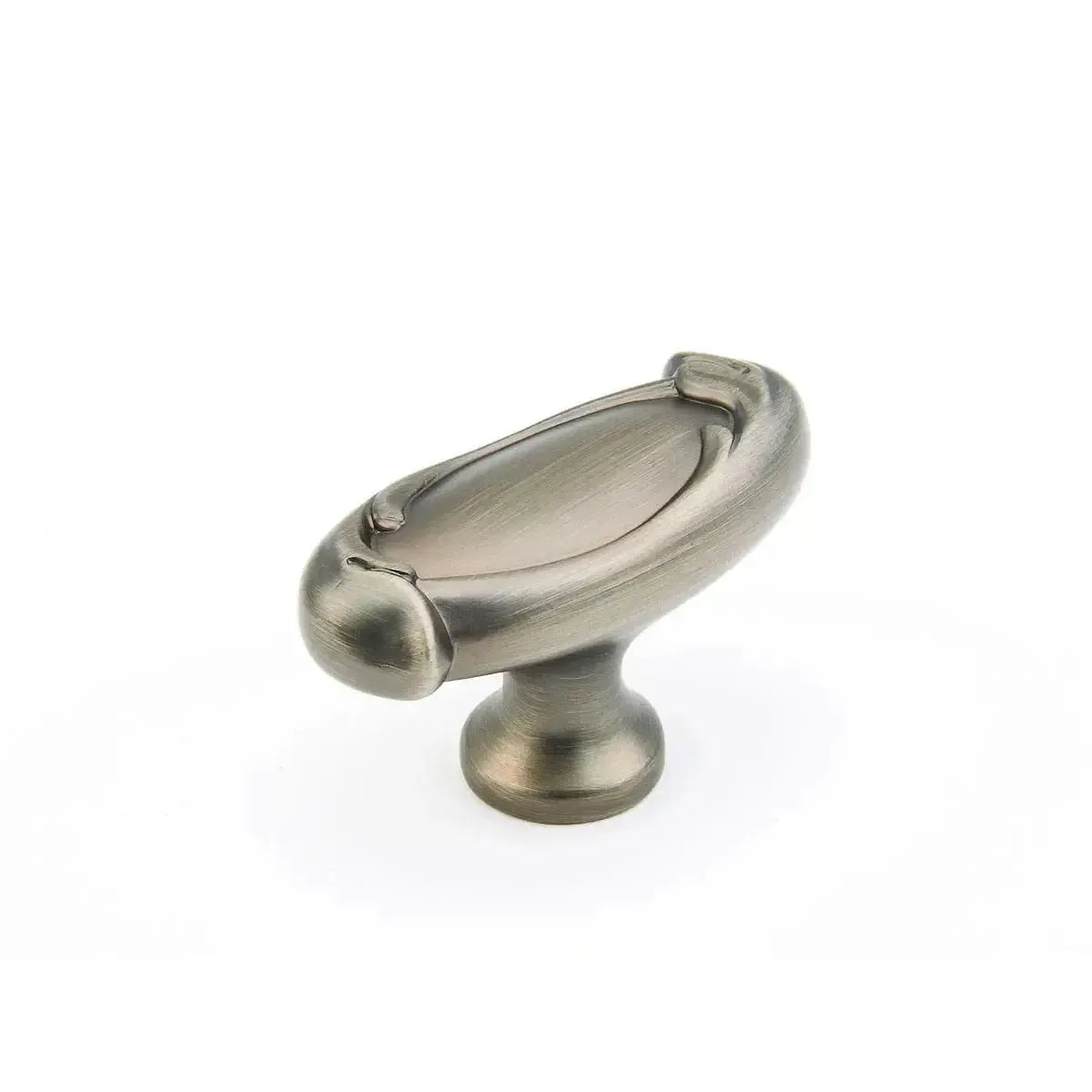 French Farm Oval Cabinet Knob Antique Nickel