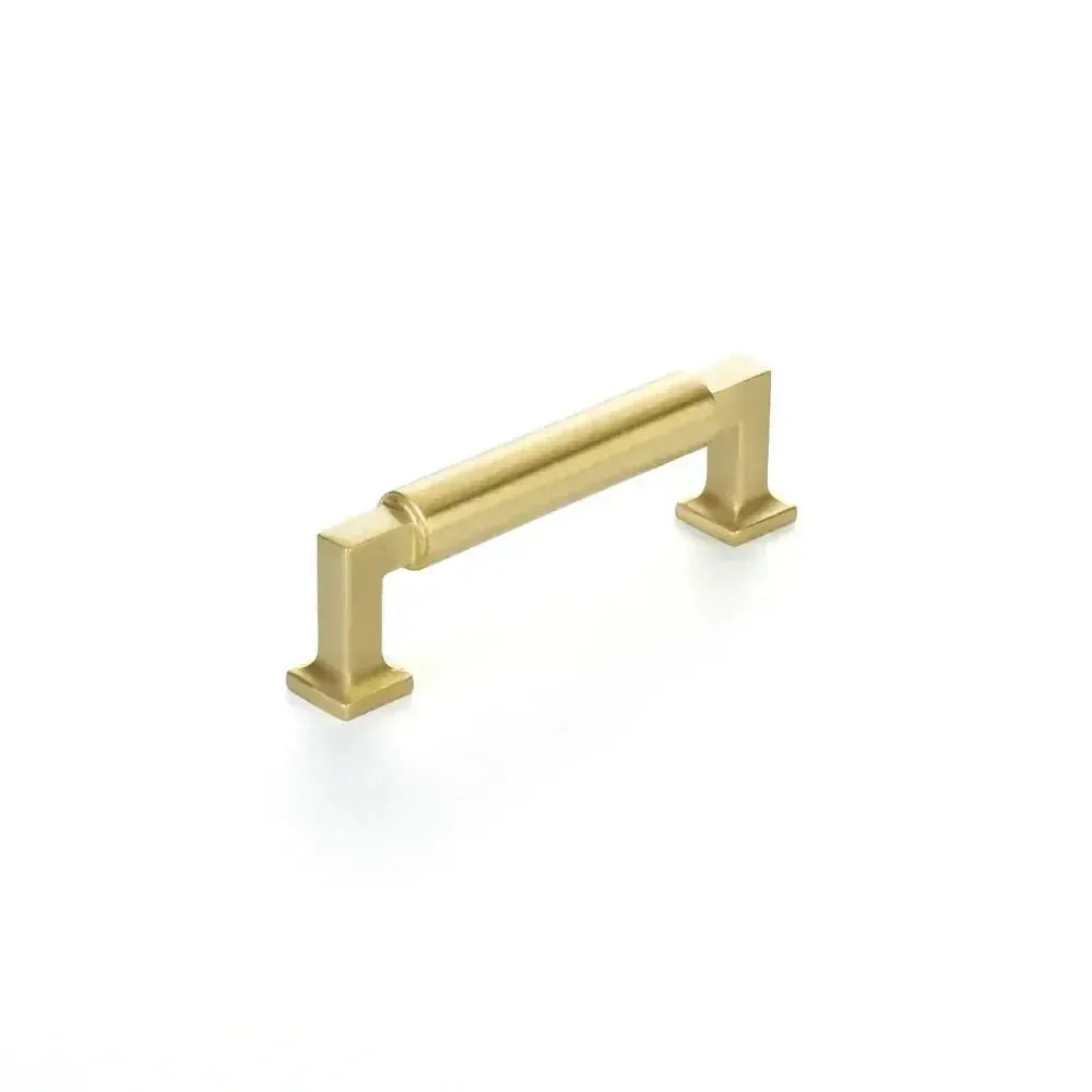 The Schaub Haniburton Cabinet Pull in Satin Brass finish.