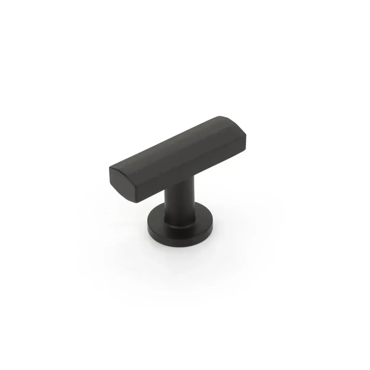 The Schaub Heathrow T-Knob in Matte Black finish.