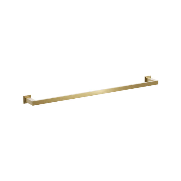 Emtek Modern Rectangular Brass Towel Bar with Step Square Rosette