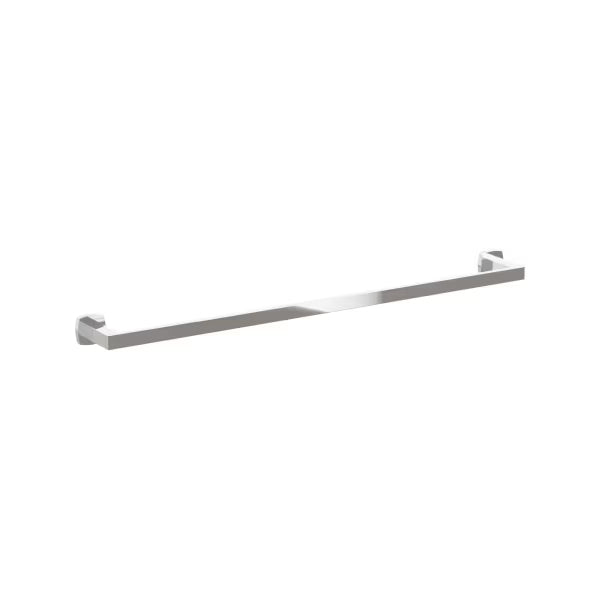 Emtek Modern Rectangular Brass Towel Bar with Soft Square Rosette