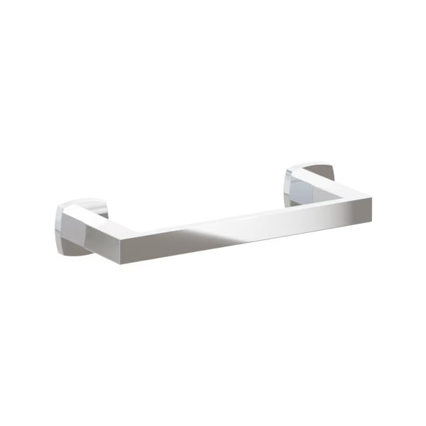Emtek Modern Rectangular Brass Towel Bar with Soft Square Rosette