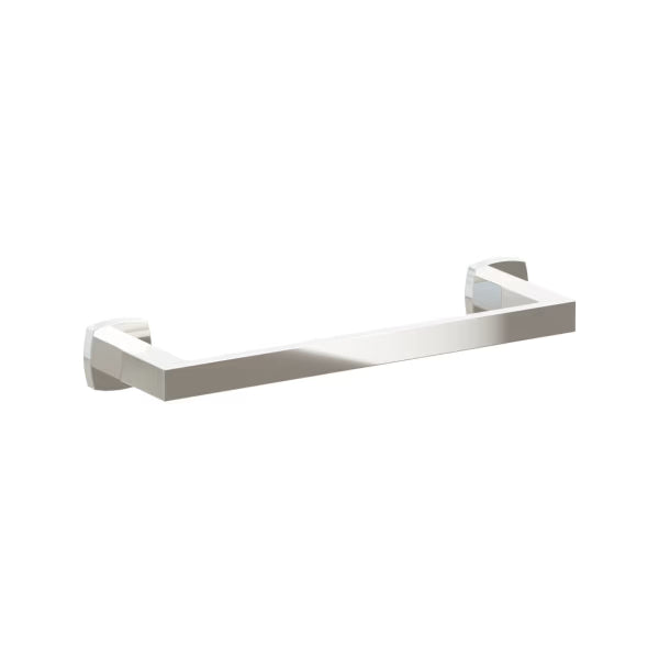 Emtek Modern Rectangular Brass Towel Bar with Soft Square Rosette